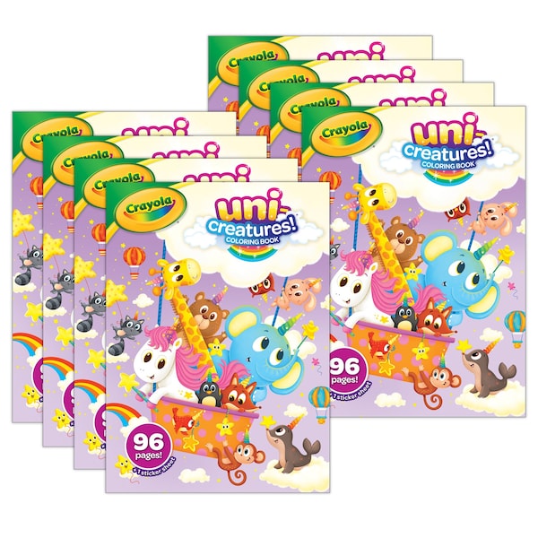 Coloring Book, Uni-Creatures, 96 Pages, 8PK